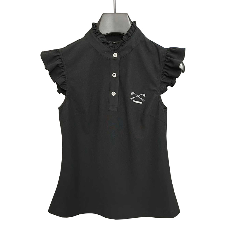 Golf Equipment For Women - レディースノースリーブTシャツ夏の新ファッション多用途痩身スタンドアップカラープルオーバーゴルフアウトドア速乾スウェットシャツ