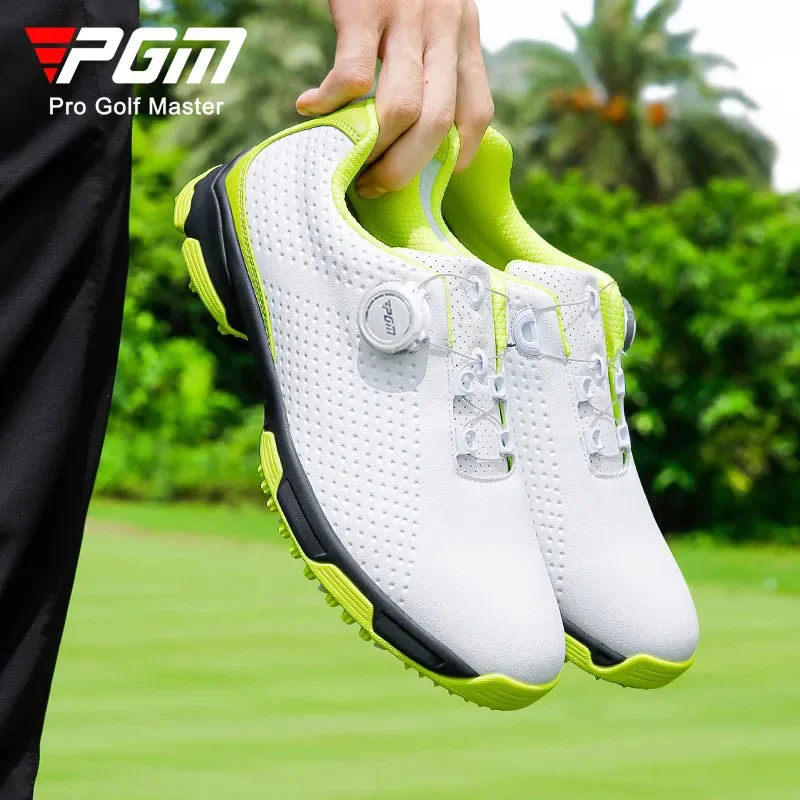 Golf Equipment For Women - レース通気性 PGM ゴルフメンズシューズサマースポーツシューズ回転シューズ防水性と滑り止めネイル